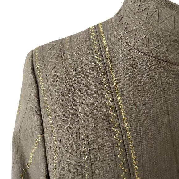 WORTH NY Vintage Jacket 12 Blazer Embroidered Large Bohemian Jacket Tailored - Picture 5 of 17